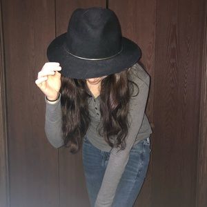 Forever21 Panama Hat with Gold Rim